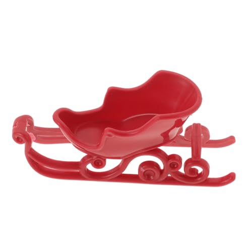 VERDANVERSE Weihnachtlicher Mini Schlitten Dekofigur Rot für Tischregal Schmuck Vielseitig als Christbaumschmuck und Geeignet von VERDANVERSE