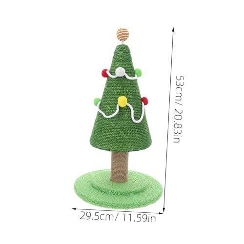VERDANVERSE Weihnachtsbaumkatze Ball Weihnachtskatzenkratzer dekorativer Katzenkratzer Kratzbaum für den Haushalt Katzenkratzbaum Kratzstange für Haustiere Schaum Grün von VERDANVERSE
