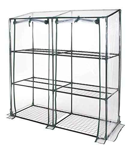 Gewächshaus mit 3 Ablagen - Stahlbau "L" 152 x "P" 50 x "H" 135 cm, um Ihre Pflanzen in Ihrem Garten oder auf Ihrem Balkon zu schützen von VERDELOOK
