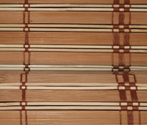 Store aus Latten-Bambus (20 mm ca.), Kabelaufwicklung Umlenkrolle, mit Wandhaltern aus Holz, Haken Bodenanker in Metall von VERDELOOK