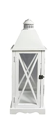 VERDELOOK Arles, Gartenlaterne aus Holz mit Glaswänden, 24x24 h65 cm, weiß VERDELOOK Arles, Gartenlaterne aus Holz mit Glaswänden, 24x24 h65 cm, weiß von VERDELOOK