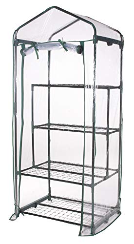 VERDELOOK | Gewächshaus mit 2+2 Etagen und transparenter PVC-Plane mit Scharnieröffnung, 69x49x157 cm, Garten- und Balkongewächshaus, Für Pflanzenschutz, Für Gartenarbeit, Lackiertes Metall VERDELOOK | Gewächshaus mit 2+2 Etagen und transparenter PVC-Plane mit Scharnieröffnung, 69x49x157 cm, Garten- und Balkongewächshaus, Für Pflanzenschutz, Für Gartenarbeit, Lackiertes Metall von VERDELOOK