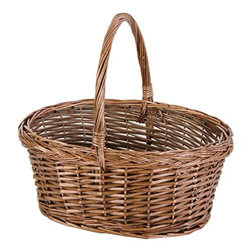 VERDELOOK Holländischer geteilter Weidenkorb mit Griff, 39x29 h30 cm von VERDELOOK