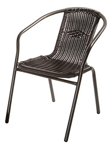 VERDELOOK Ios, Stuhl mit Metallgestell, Sitz und Rückenlehne aus Polyrattan, 53x70x75 cm von VERDELOOK