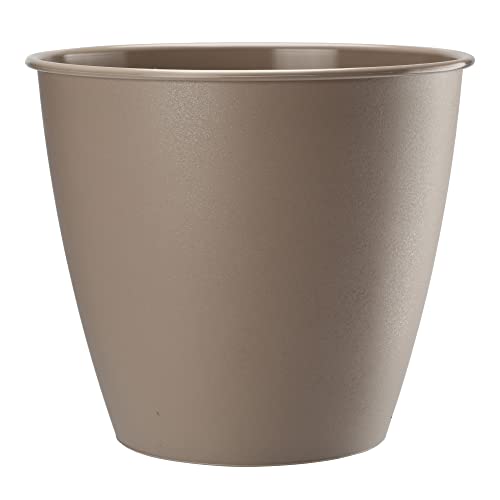 VERDENIA Azalia Blumentopf Leichter Blumenkübel Balkonblumentopf Dekorativer Topf für Pflanzen für Innen und Außenbereich Pflanztopf aus Kunststoff Runder Viele Farben 13cm 20545 Beige von VERDENIA