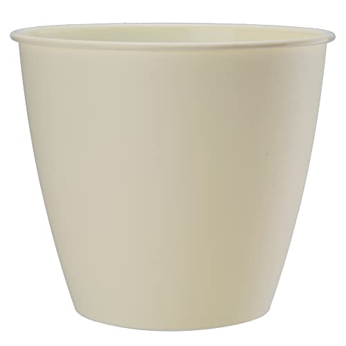 VERDENIA Azalia Blumentopf Leichter Blumenkübel Balkonblumentopf Dekorativer Topf für Pflanzen für Innen und Außenbereich Pflanztopf aus Kunststoff Runder Viele Farben 13x12cm Creme von VERDENIA