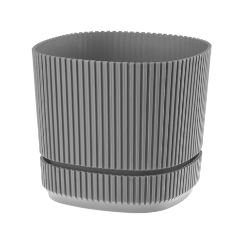 VERDENIA PERA Blumentopf mit Speziellen Untersetzern – Leicht, für den Innen- und Außenbereich, Hochwertiges Synthetisches Material, Stilvolle Matte Oberfläche – 13x13x12cm – Grau VERDENIA PERA Blumentopf mit Speziellen Untersetzern – Leicht, für den Innen- und Außenbereich, Hochwertiges Synthetisches Material, Stilvolle Matte Oberfläche – 13x13x12cm – Grau von VERDENIA