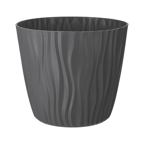 VERDENIA Sahara Blumentopf – Witterungsbeständig – Klassisches Design – Hochwertiges Kunststoffmaterial – Leicht, für Drinnen und Draußen – 22x22x20cm – Grau von VERDENIA