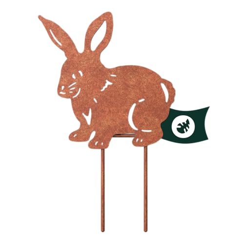 VERDOBA Kaninchen Gartendeko Rost - Hase Garten Deko - Deko Hasen Gartenstecker Rost - Osterhasen Deko aus Eisen mit Rostpatina - Rostdeko Gartendeko - Rost Deko für den Garten, Balkon & Terrasse von VERDOBA