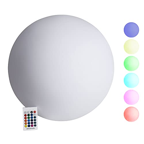 VERDOBA LED Kugelleuchte mit Akku - wasserfeste Leuchtkugel mit Farbwechsel und USB-C Anschluss - dimmbare LED Kugel für außen & innen - 20 cm große Kugel Lampe mit Schutzklasse IP67 von VERDOBA