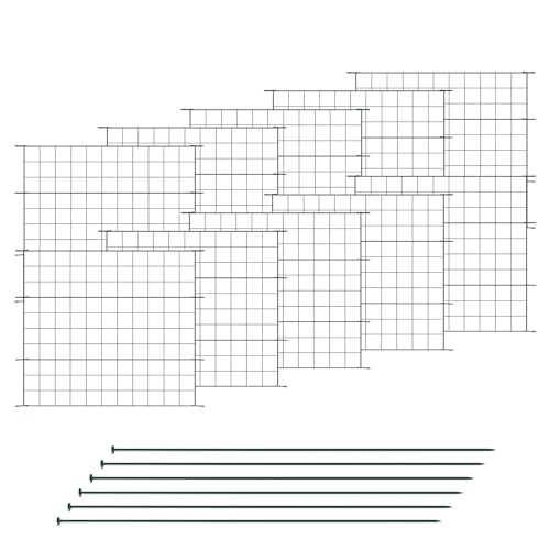 VERDOBA Premium Steckzaun - Teichzaun 15 Zaunelemente - Gartenzaun Komplettset - Hundezaun, Gartenzaun Metall - Zaun für den Garten, Gitterzaun Set Gerade Zaun Garten (15x Gerade, Grün - RAL 6005) von VERDOBA