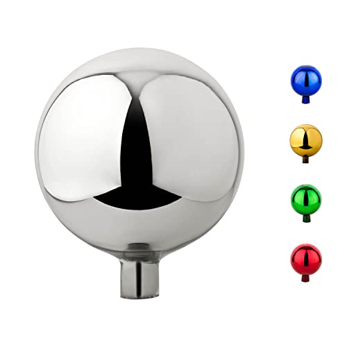 VERDOBA - Rosenkugel für außen - Dekokugel für den Garten - Deko Kugeln Garten in vielen Farben - Deko Kugeln hergestellt in Handarbeit - (Silber, 20 cm) von VERDOBA