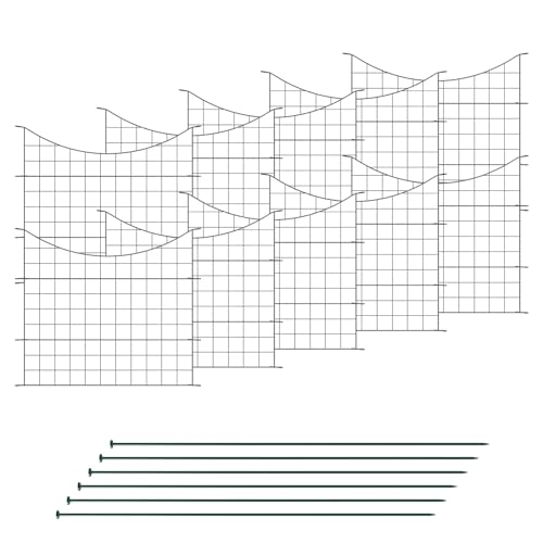 VERDOBA Teichzaun Gartenzaun Komplettset - Gartenzaun Metall 10 Zaunelemente - Zaun für den Garten, Gitterzaun Set Unterbogen Zaun Garten - Zaun für Hunde (10x Unterbogen, Anthrazit - RAL 7016) von VERDOBA