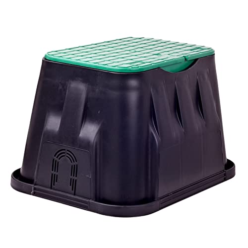 Ventilbox Ventilkasten VB viereckig Standard 4er-Ventilbox schwarzes Gehäuse u. grüne Decke Bewässerungsbox Verteilerkasten für alle Bewässerungsventile von VERDONE