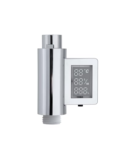 Vereg WSPZUCHR2005 LED-Anzeige Wasserzähler für Verbauch beim Duschen, Silber von VEREG