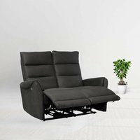 Gemütliches 2-Sitzer-Sofa mit 2 elektrischen Liegefunktionen in grauem Nubuk-Effekt 135 x 98 x 109 cm von VERIAFFARI.IT