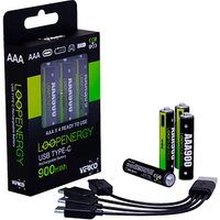 4 VERICO USB-Akkus mit Ladekabel LoopEnergy AAA900 Micro AAA 600 mAh von VERICO