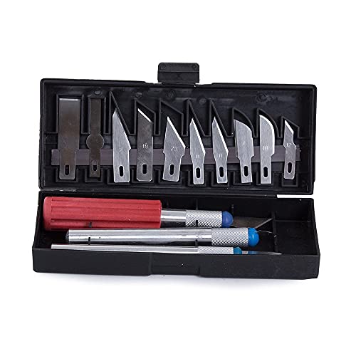 Hobbymesser 16tlg. Bastelmesser Präzisions Messer Modellbau Set Cutter Skalpell von VERK GROUP