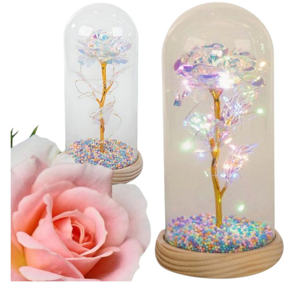 VERK GROUP Geschenkbox Ewige Rose im Glas mit LED-Licht Romantisches Geschenk für Sie für je von VERK GROUP