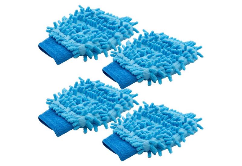 VERK GROUP Geschirrtuch Mikrofaser Handschuh Waschhandschuh, (4-tlg), Polierhandschuh, Putzhandschuh, Autowäsche von VERK GROUP