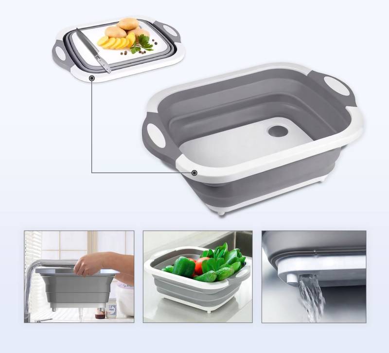 VERK GROUP Schneidebrett Faltbares Schneidebrett & Silikonbehälter Set, praktisch für Haushalt, Kunststoff, (Schneidebrett mit integrierte Schüssel, 2-in-1 Silikonbehälter mit Schneidebrettfunktion), 2-in1 Silikonschüssel-Tropfbrett für Küche, platzsparend & vielseitig VERK GROUP Schneidebrett Faltbares Schneidebrett & Silikonbehälter Set, praktisch für Haushalt, Kunststoff, (Schneidebrett mit integrierte Schüssel, 2-in-1 Silikonbehälter mit Schneidebrettfunktion), 2-in1 Silikonschüssel-Tropfbrett für Küche, platzsparend & vielseitig von VERK GROUP