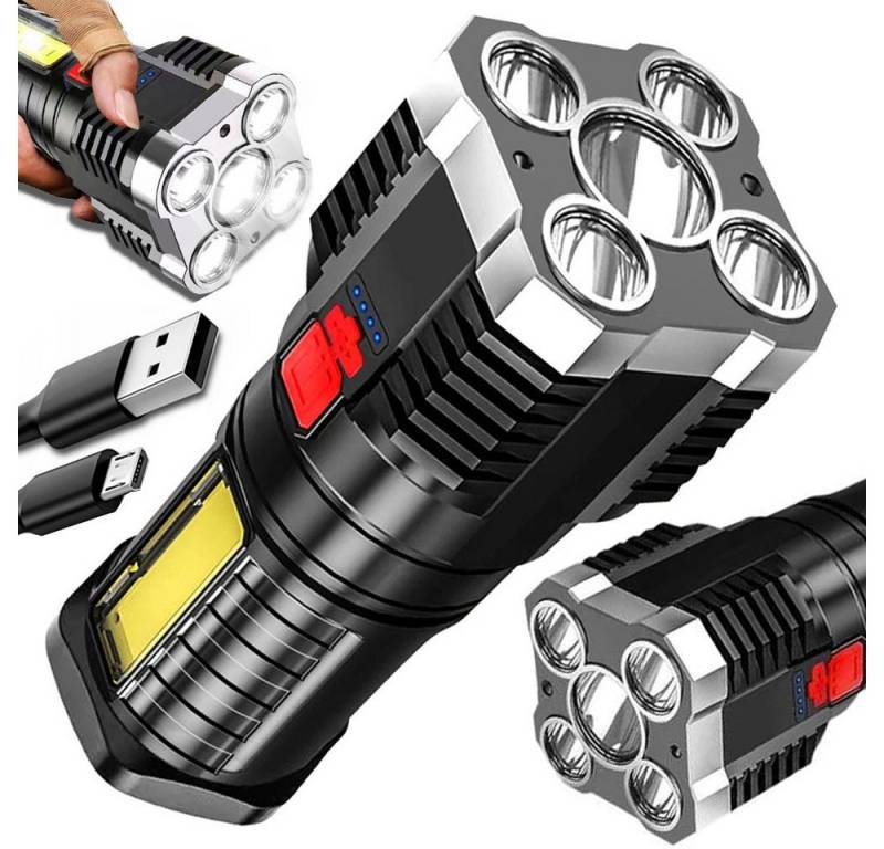 VERK GROUP Taschenlampe Taschenlampe/Scheinwerfer/Campinglampe LED, Wiederaufladbar USB von VERK GROUP