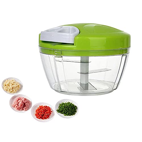 VERK Group Gemüse Zerkleinerer Food Chopper 0.5 Liter Kunststoff und Edelstahl Handlicher Gemüse Zerkleinerer von VERK Group