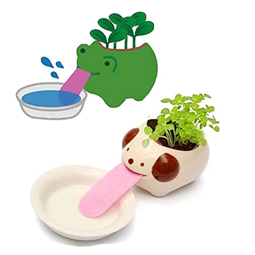 VERLIAN Selbstbewässernde Sukkulentententöpfe, 1 Packung Tier-Keramik-Blumentopf-Behälter mit Zunge und Abflussloch, kreativer kleiner Kaktus-Blumentopf (Hund) von VERLIAN