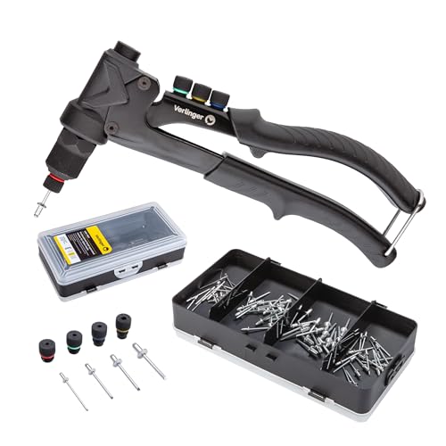 VERLINGER Nietzange Nietenzange Set Blindnietenzange mit 80 Nieten 4 Größen 2.4 mm 3.2 mm 4.0 mm 4.8 mm Blindnietzange Handnietzange Popnietenzange für Möbel Metall Leder Holz Kunststoffe VERLINGER Nietzange Nietenzange Set Blindnietenzange mit 80 Nieten 4 Größen 2.4 mm 3.2 mm 4.0 mm 4.8 mm Blindnietzange Handnietzange Popnietenzange für Möbel Metall Leder Holz Kunststoffe von VERLINGER