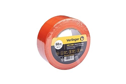 VERLINGER Malerkrepp Malerband Putzband Klebeband Maler 48 Millimeter 50 Meter Orange Standard von VERLINGER