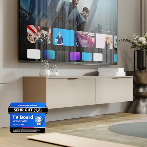 TV-Board Senna (Kaschmir, S140) – Fernseh-Lowboard & Schrank mit Kabelmanagement – Sideboard für Wohnzimmer | TV-Tisch, Kommode, Fernseh-Regal | Modern Living Room Cabinet von VERNESAGE