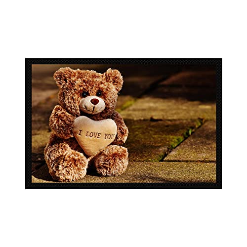 VERO HOME 11944 Fußmatte | Motiv Tierwelt Teddy-Liebe | Für Ihren Eingangs-Bereich | Maße: 60 x 40 cm von VERO HOME