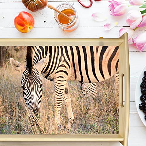 Vero Home 11031 Holz-Tablett | Motiv Natur Zebra | Servier-Tablett für jeden Anlass | Maße: 48 x 36 cm von VERO HOME