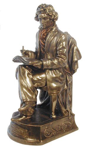 Beethoven Statue, Bronze Powder Cast 9.75-in by US von Veronese