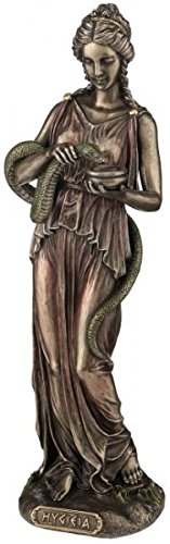 Figur Hygieia griechische Göttin der Heilung und der Hygiene bronziert Skulptur Asklepios von Veronese