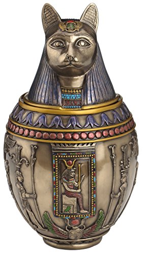 Seltene Ägyptische Bastet Katzen-Gedenkurne von Veronese