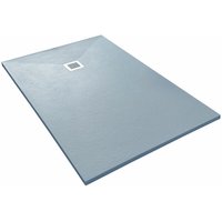 Duschwanne aus Kompositstein mit Schiefer-Muster flach (TxBxH) 140 x 90 x 3 cm Grau - Veroni von VERONI