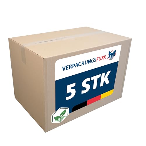 Faltkarton Basic 5 Stück | 60 x 40 x 40 cm | braune einwellige Kartons zum Verschicken | stabile Versandkartons aus Wellpappe | Paket DHL von VERPACKUNGSFUXX
