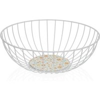Set of Körbe Versa weiß Metall Stahl Holz mdf 28 x 11 x 28 cm von VERSA