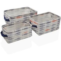 Set of versa Körbe rectangular Fisch 28 x 18 x 14 cm Polyester Textil von VERSA
