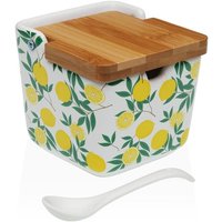 Versa - Zuckerdose Keramik 8,8 x 8,5 x 8,8 cm Zitrone von VERSA