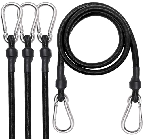 Elastische Bungee-Seile mit Karabinerhaken, strapazierfähig, 91,4 cm/182,9 cm, mit Haken, Spanngurte, Gepäckseil, für Camping, Motorrad, Auto, Kofferraum, Planen, Fahrradständer, Zelt, 4 Stück, 183 cm Elastische Bungee-Seile mit Karabinerhaken, strapazierfähig, 91,4 cm/182,9 cm, mit Haken, Spanngurte, Gepäckseil, für Camping, Motorrad, Auto, Kofferraum, Planen, Fahrradständer, Zelt, 4 Stück, 183 cm von VERSAL