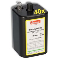 40x Nissen 4R25 Premium 800 - 6V 7-9Ah 6 Volt Hochleistungs- Blockbatterie für z.B. Baustellenleuchte / Baustellenlampe / Blinklampe/ Handscheinwerfer von VERSCHIEDENE