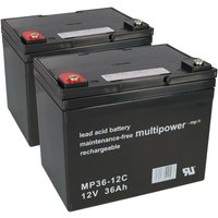 Ersatzakku für mobilis M33/M36 2x Multipower 12V - 36Ah Zyklenfest agm vrla von VERSCHIEDENE
