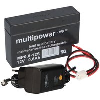 Ladegerät mit 1x Blei-Akku 12V 0,8Ah MP0.8-12H JST-Stecker von VERSCHIEDENE