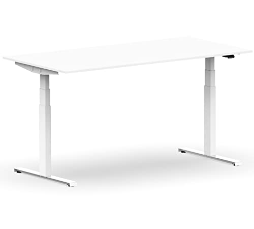 VERSEE Höhenverstellbarer Schreibtisch Elektrisch 160 x 100 cm - VES1 - Für Büro - Gestell Weiss/Platte Weiss von VERSEE