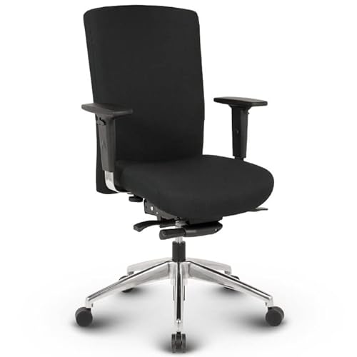 VERSEE Ergonomischer Bürostuhl Konferenzstuhl Terox aus Stoff in Schwarz - Für Büro und Home-Office - Belastbar bis 150kg von VERSEE