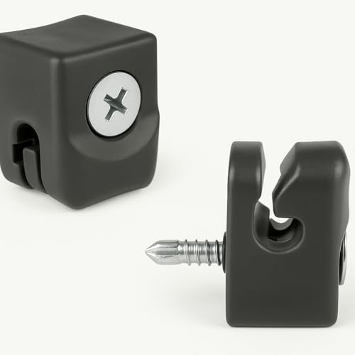 VERSHY 50 Stück Spanndrahthalter Drahthalter Graphit mit Schraube, für Maschendrahtzaun von Vershy