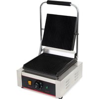 Vertes - Kontaktgrill, Gusseisen Grillplatte gerillt, 1800 Watt Gastronomie Multigrill für Fladenbrot, Fleisch, Gemüse, Sandwich, Edelstahlgehäuse, von VERTES