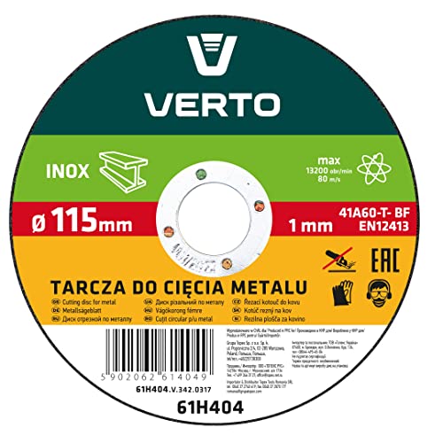 Trennscheibe für Metall 115 x 1,0 x 22,2 mm, INOX von VERTO